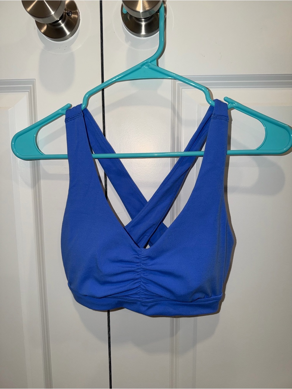 Blue Crisscross Sports Bra